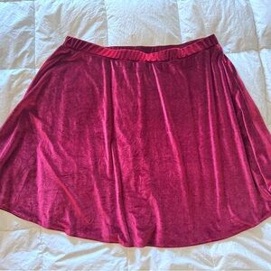 Elegant Velvet Skirt in Rich Red